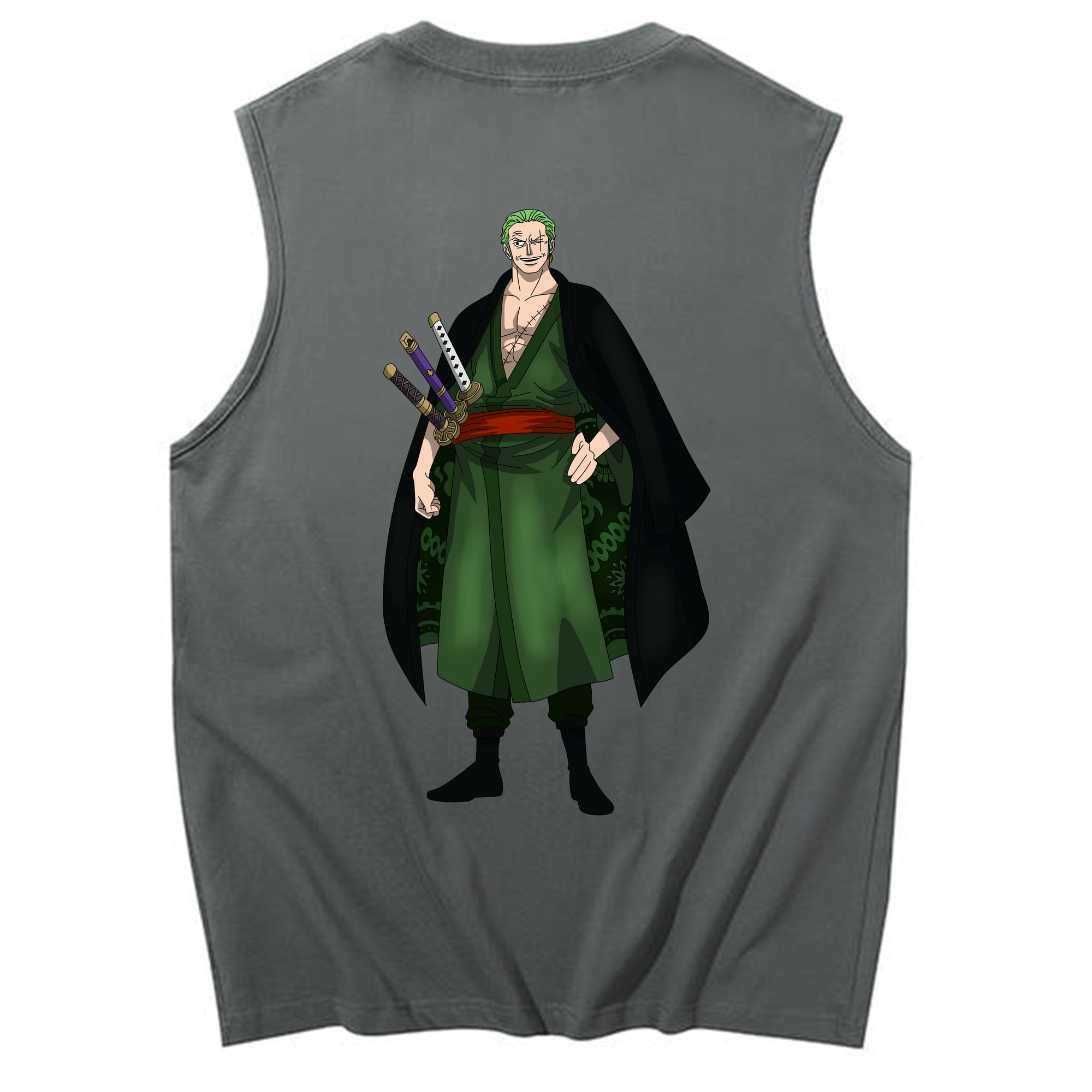 ワンピース ロロノア・ゾロ ONE PIECE Roronoa Zoro コットン100％タンクトップ（背面プリント）